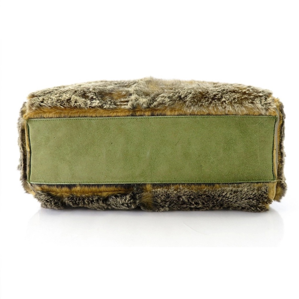 CHANEL Rabbit Fur Tote - Olive and Tan - Picture 5 of 16